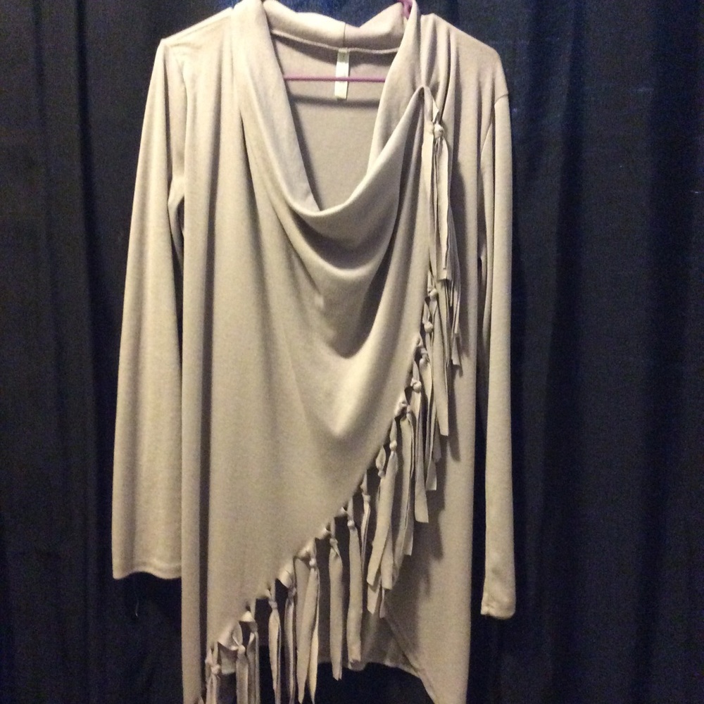 Hua Lan tassel wrap long sleeve shirt